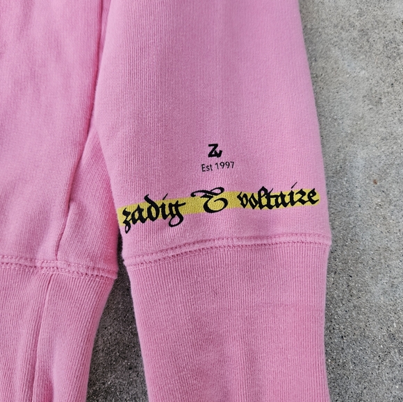SUPER Rare Zadig & Voltaire Smiley Graphic Sweater Pink Small Like New - Picture 7 of 10